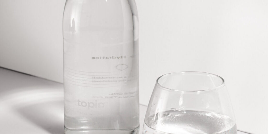 Water Bottle & Glass