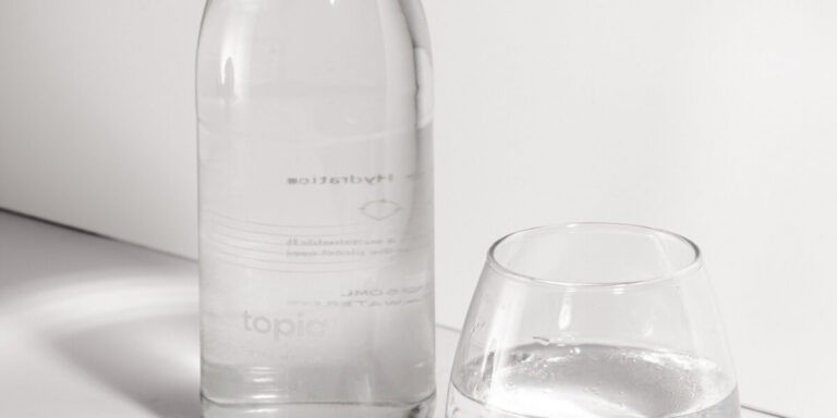 Water Bottle & Glass