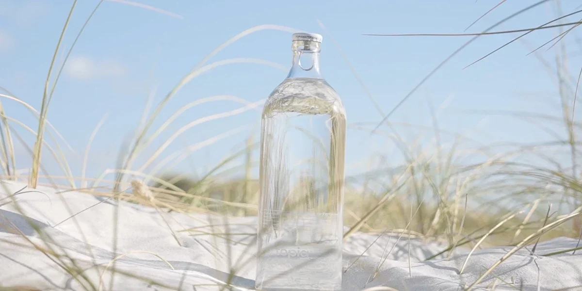 Topia Water Bottle On Sand Dune