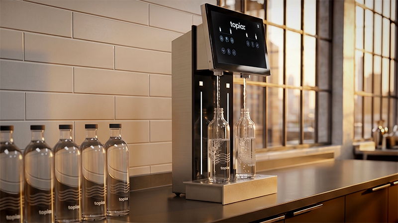 Topia Flow: Water Dispenser For Two Bottles