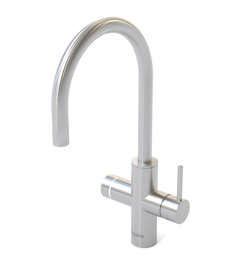Topia Go Brushed Stainless Steel Faucet Left