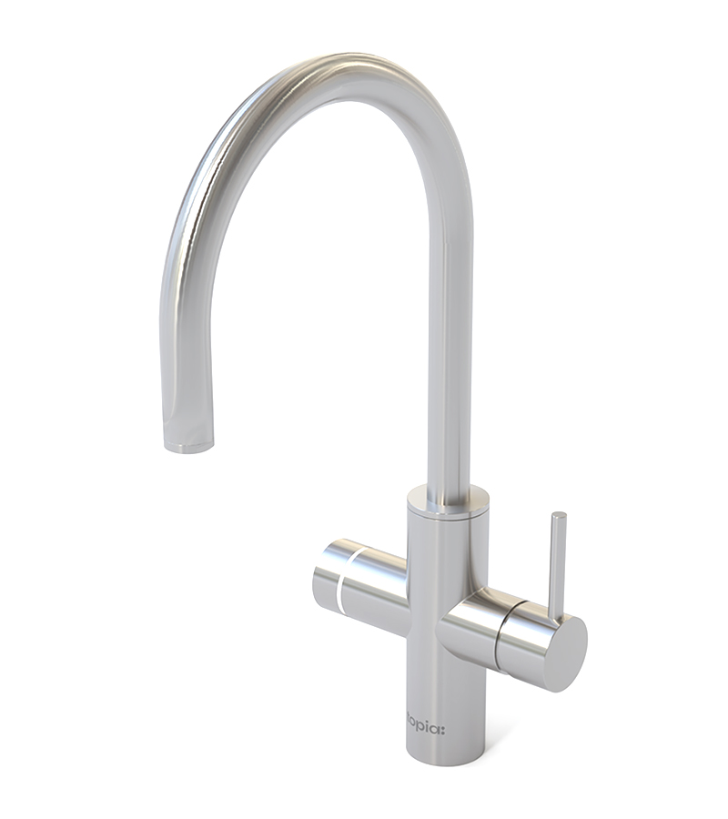 Topia Go Brushed Stainless Steel Faucet Left