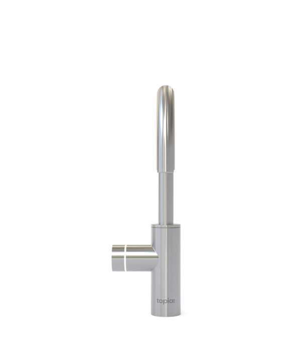 Topia Go Edge Brushed Stainless Steel Faucet Front