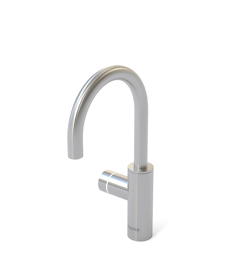 Topia Go Edge Brushed Stainless Steel Faucet Left